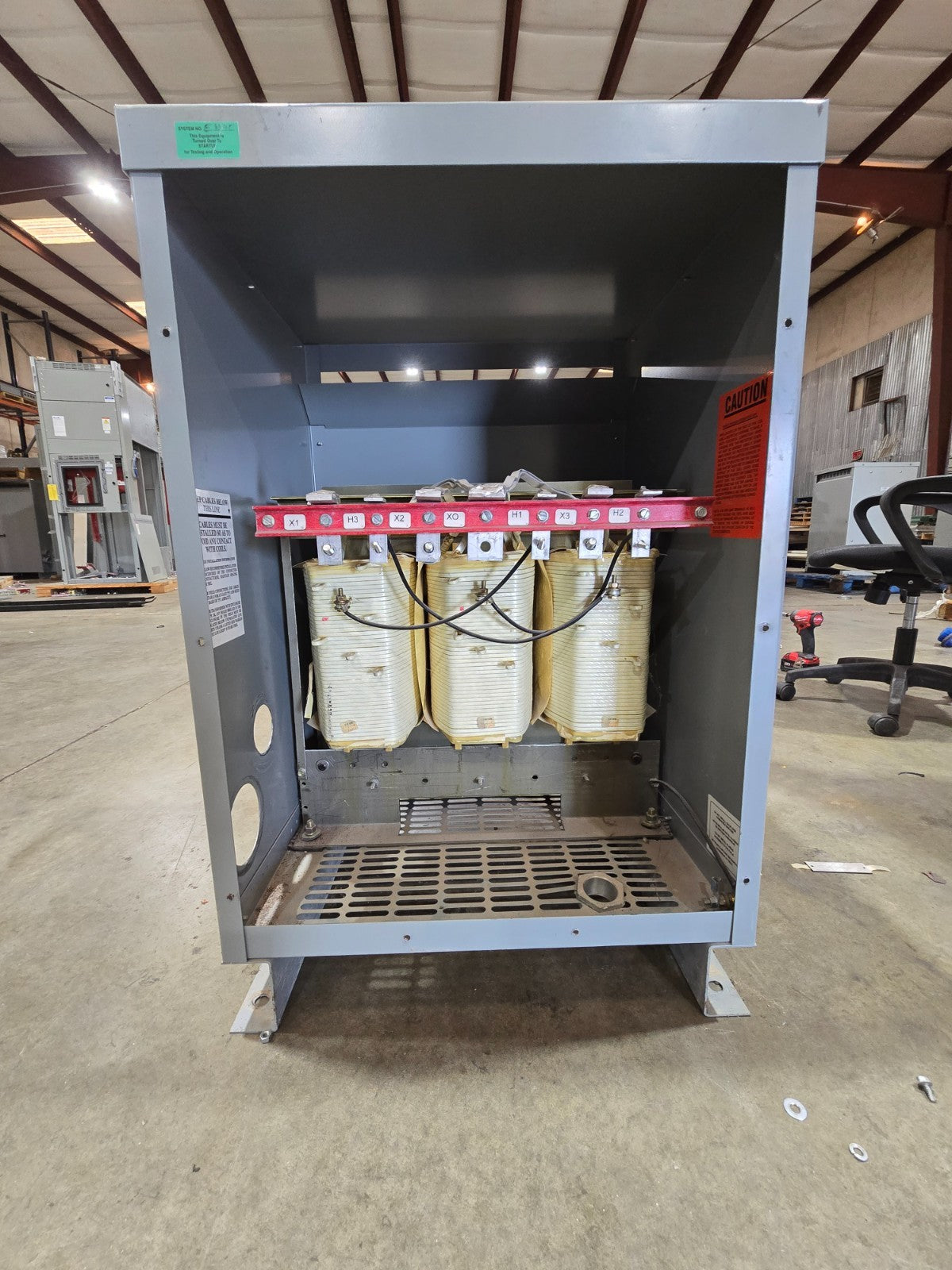 45KVA Federal Pacific T4T45E Transformer Pri 480V Sec 208/120V 3PH Indoor Encl Used