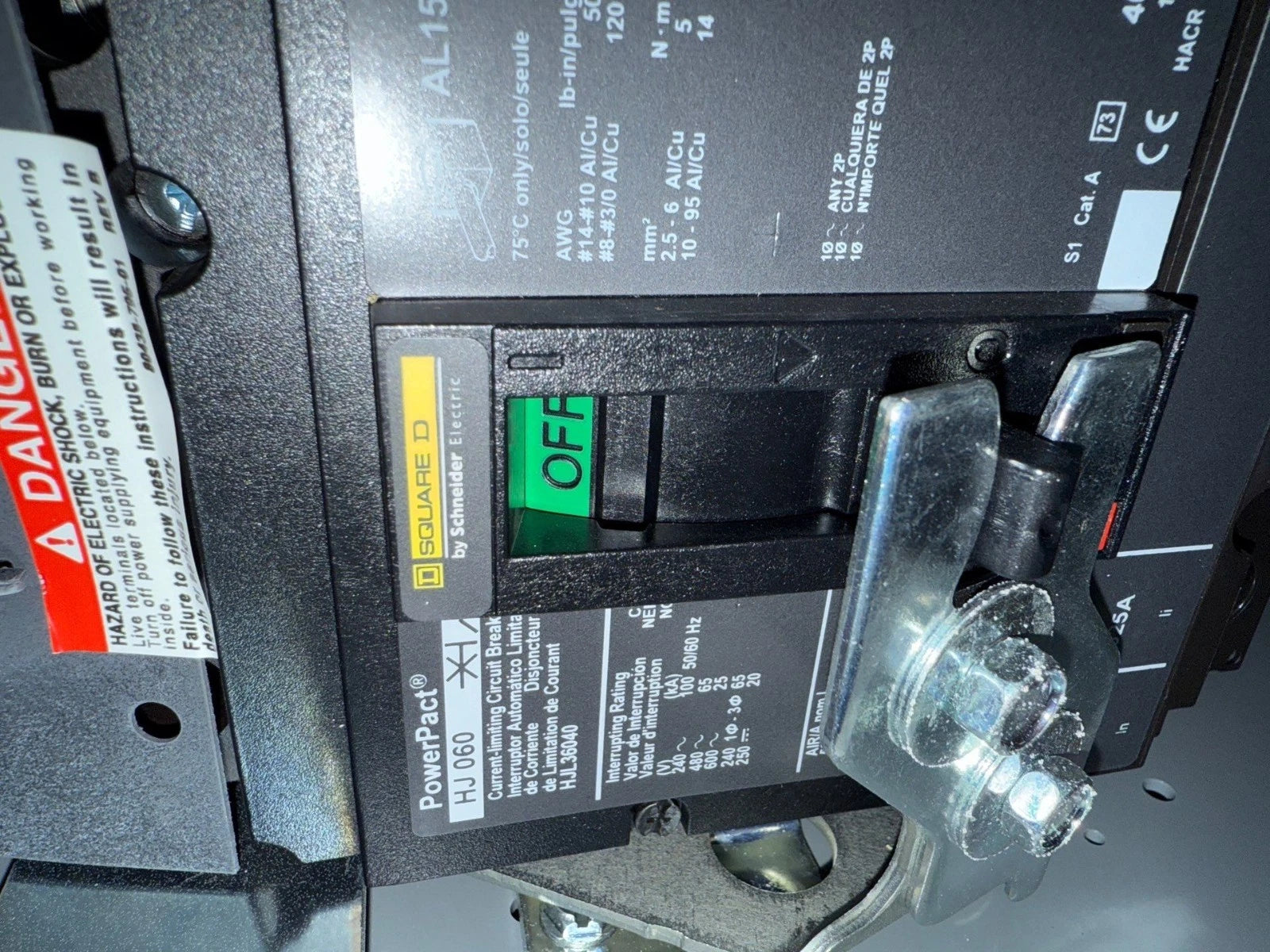 6" Square D Model 6 40A MCC Feeder Bucket 40 Amp HJL36040 Breaker HJL New