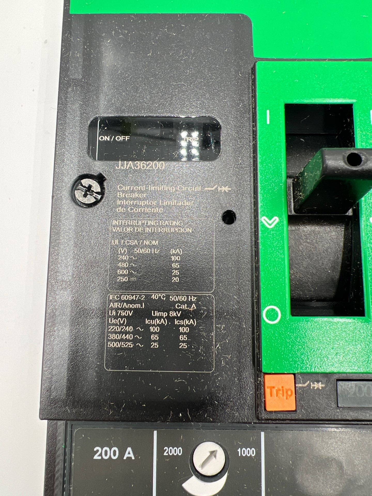 Square D JJA36200 I-Line Circuit Breaker 200A 3P 600V JJA 200 Amp 3 Pole New