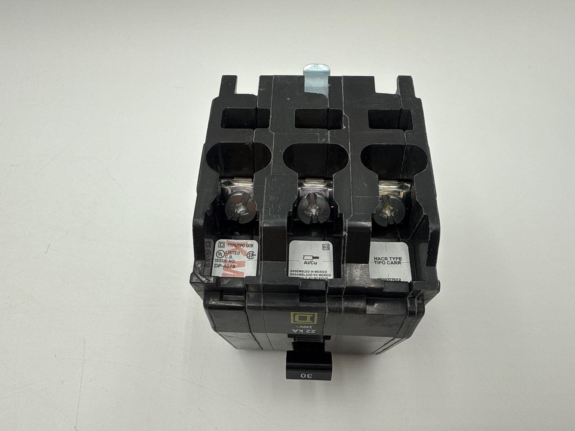 Square D QOB330VH Circuit Breaker 30A 3P 240V 22kA 30 Amp 3 Pole Bolt On New