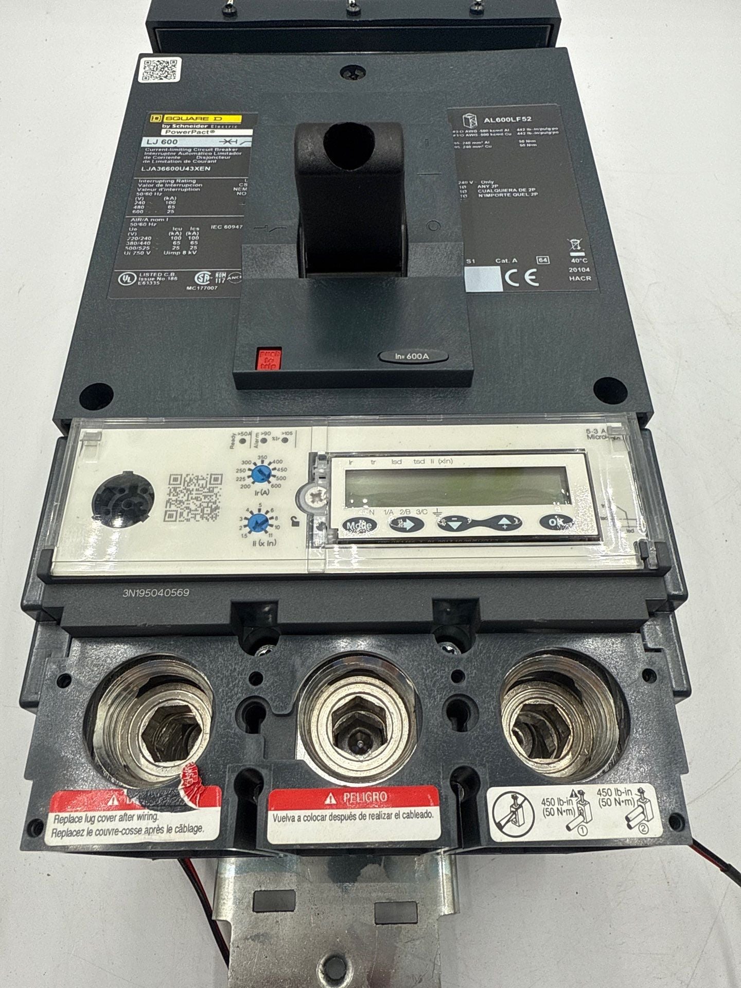 Square D LJA36600U43XEN I-Line Circuit Breaker 600A 3P 600V 3PH LJA 600 Amp Used