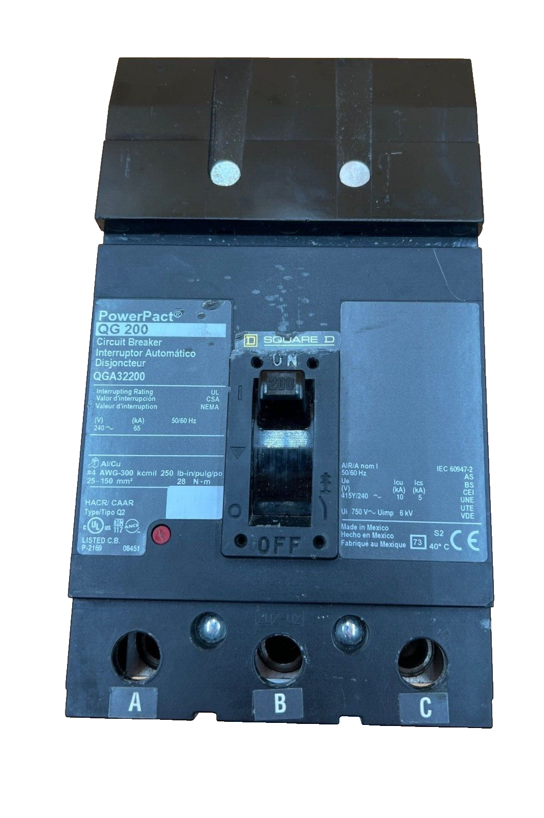 Square D QGA32200 Used