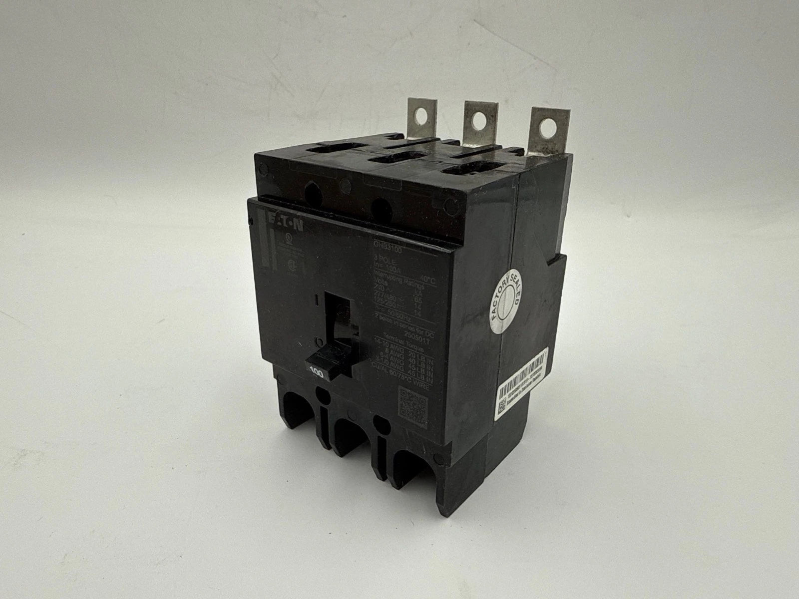 Eaton GHB3100 Circuit Breaker Bolt On 100A 277/480V 3P 14kA 100 Amp 3 Pole NEW Used