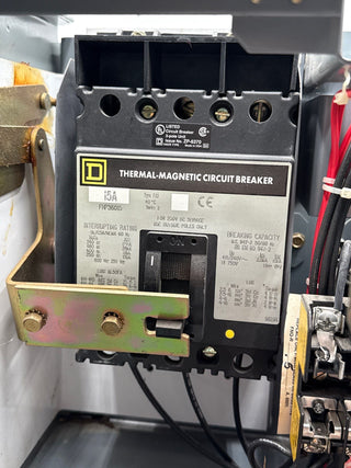 Square D Model 6 12" 15A Breaker Size 1 Starter Combo MCC Bucket Used
