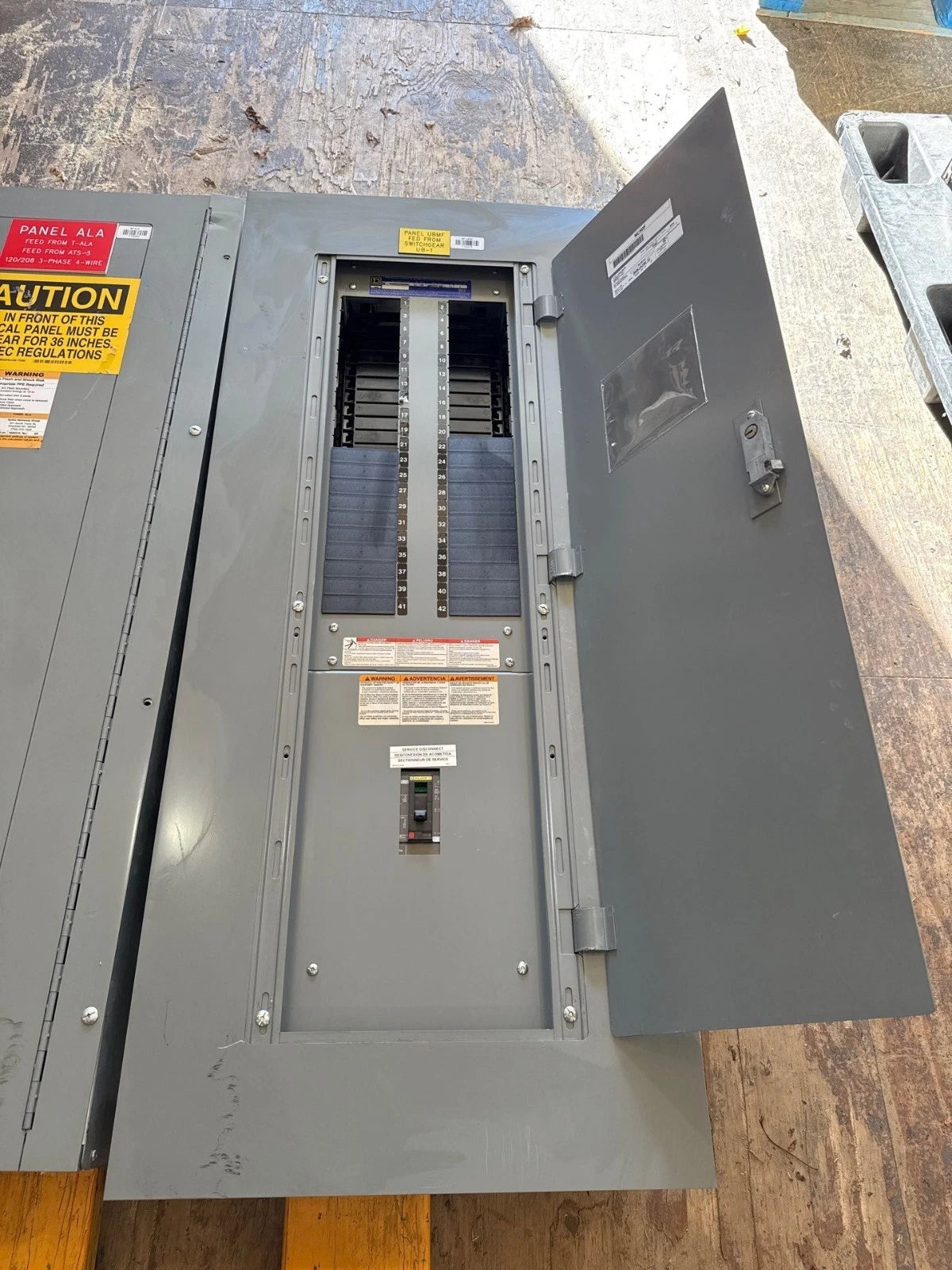 Square D NF Panelboard 125A 480/277V 3PH 4W 42 Cir MCB Panel 125 Amp HDP36125 Used