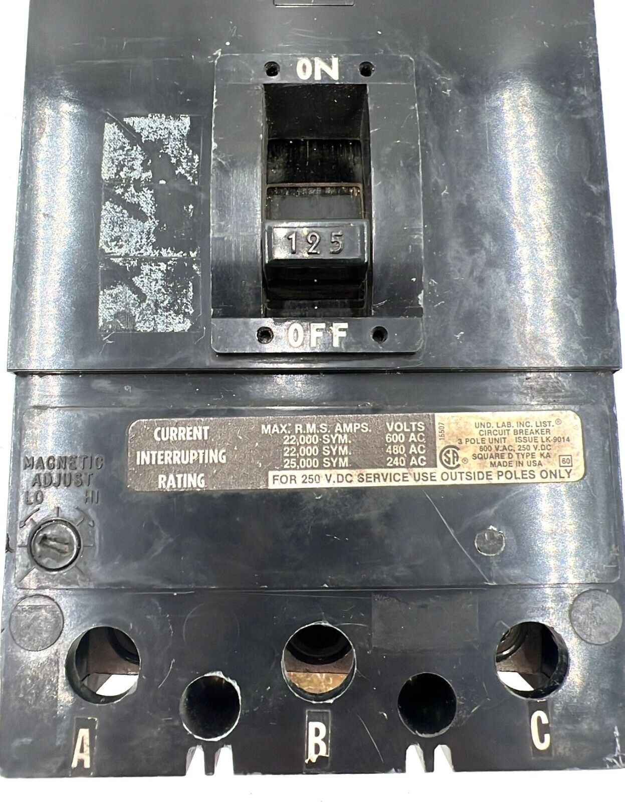 Square D KA36125 Used