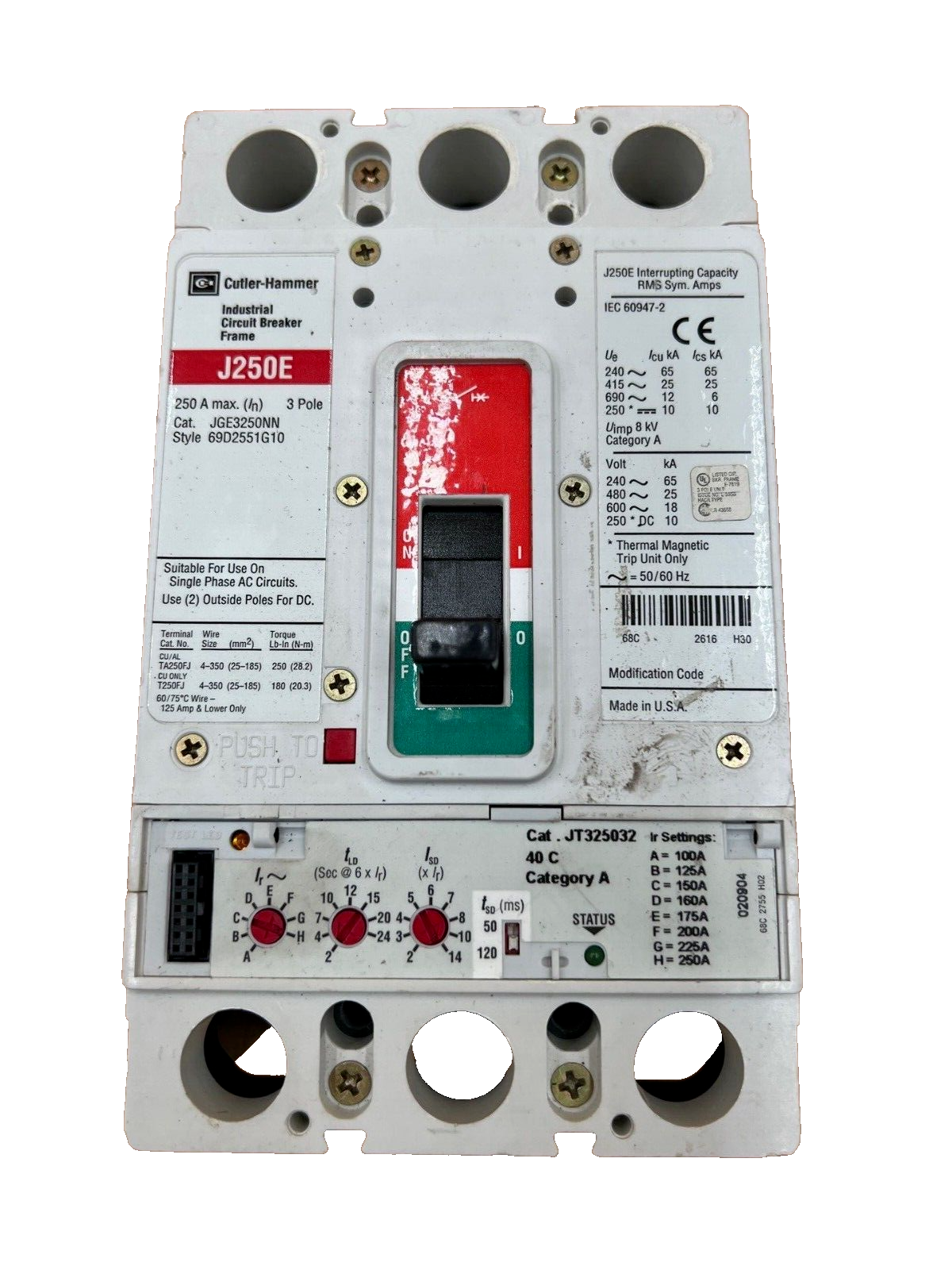 Cutler-Hammer JGE3250NN Used