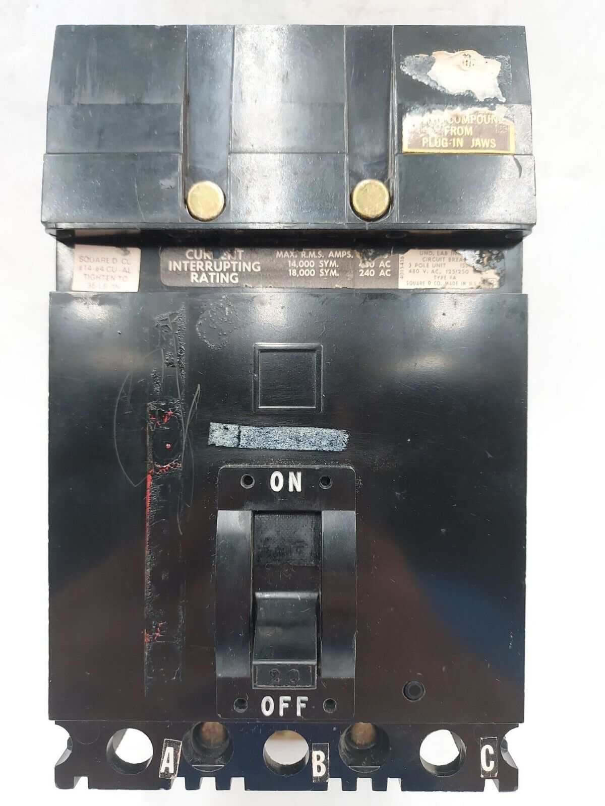 Square D FA34020 Used