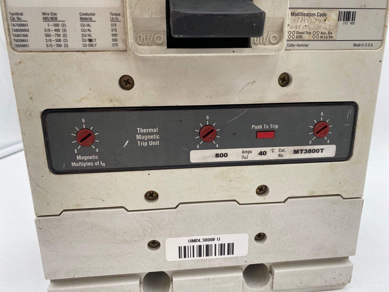 Eaton HMDL3800 Used