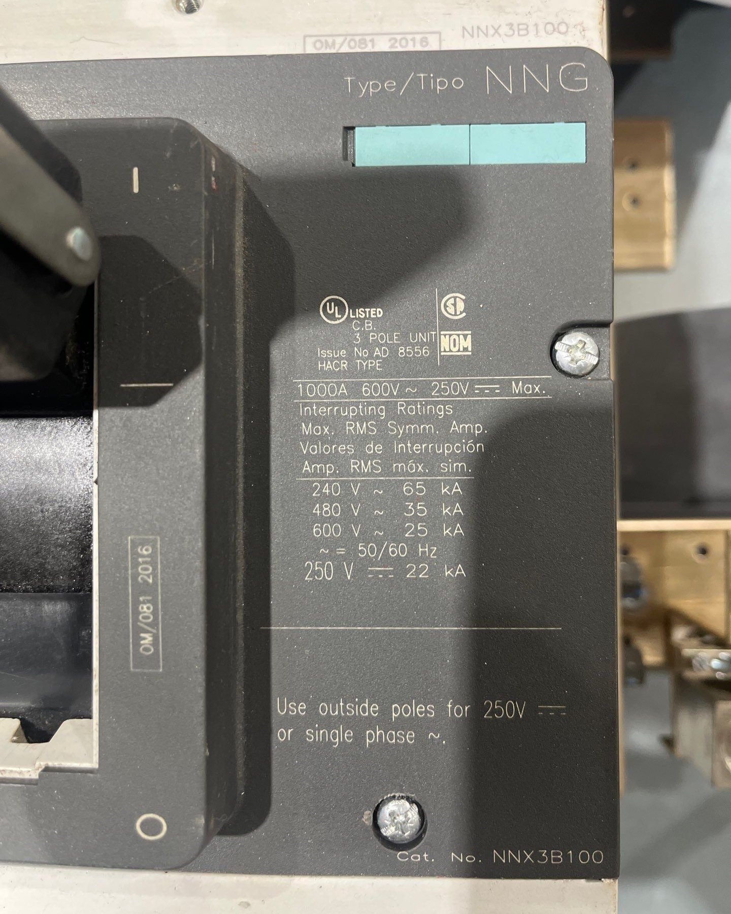 Siemens P5 Panelboard 1200A 208/120V 3PH 4W NNX3B100 1000 Amp MCB Panel Used