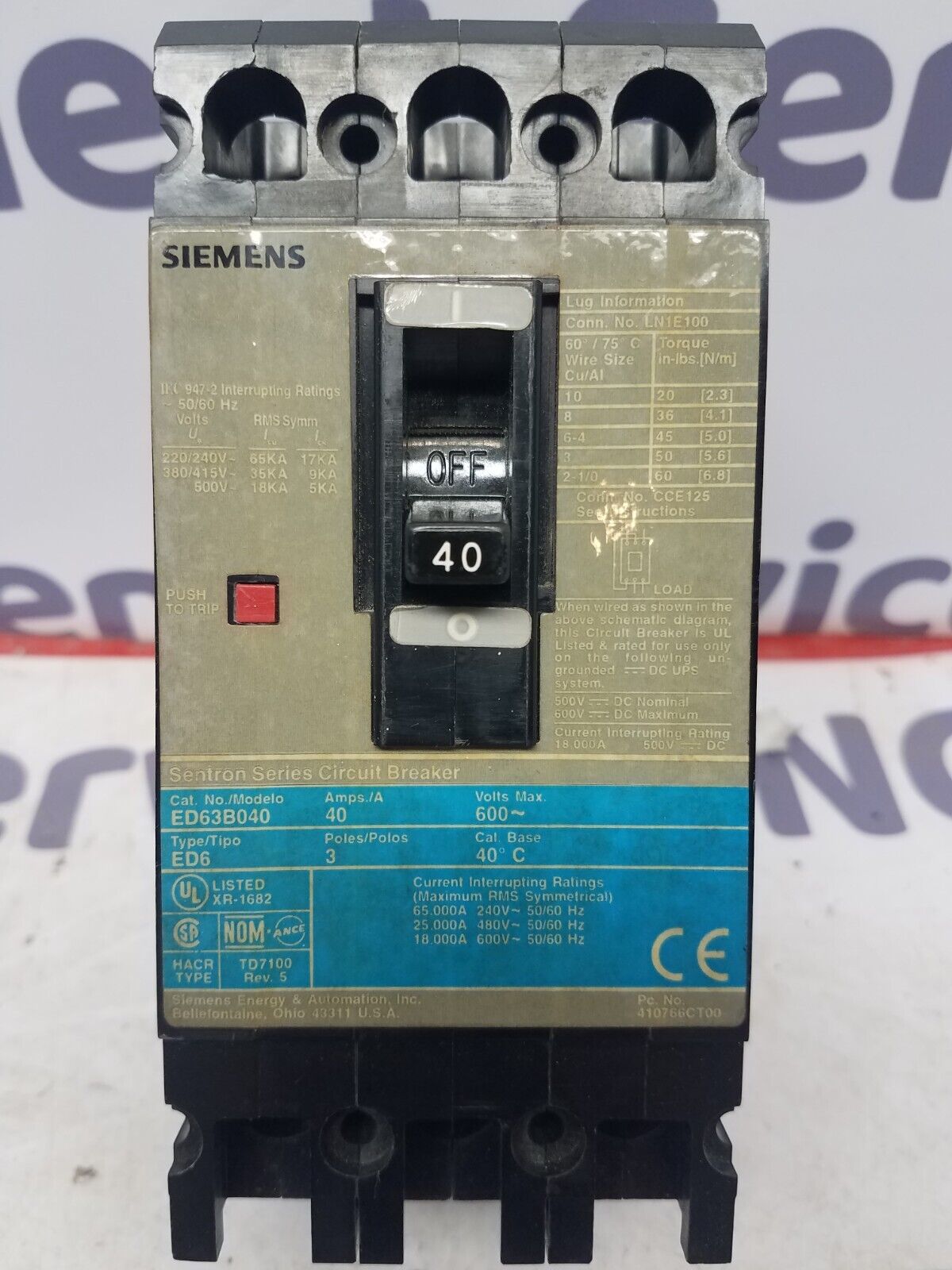 Siemens ED63B040 Used