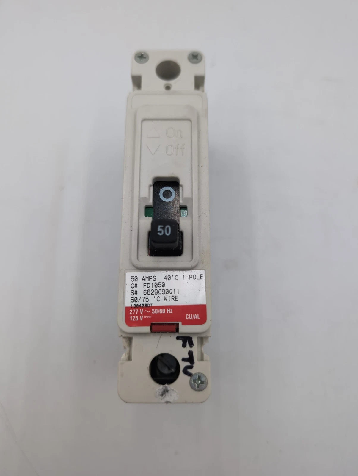 EATON CH FD1050 Circuit Breaker 50A 1P 277V 1PH FD 35K 50 Amp 1 Pole FD-1050 Used