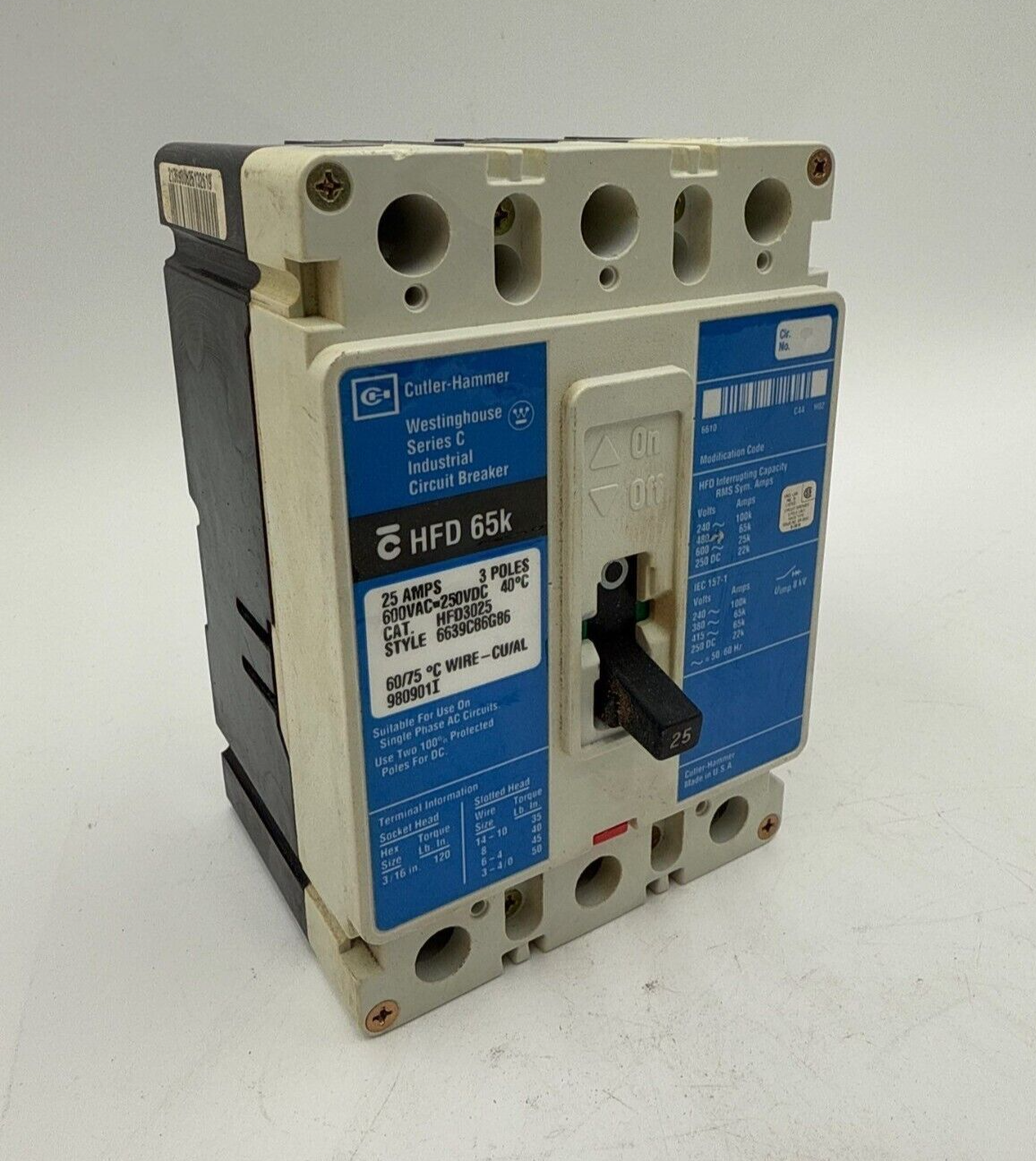 Cutler-Hammer HFD3025 Used