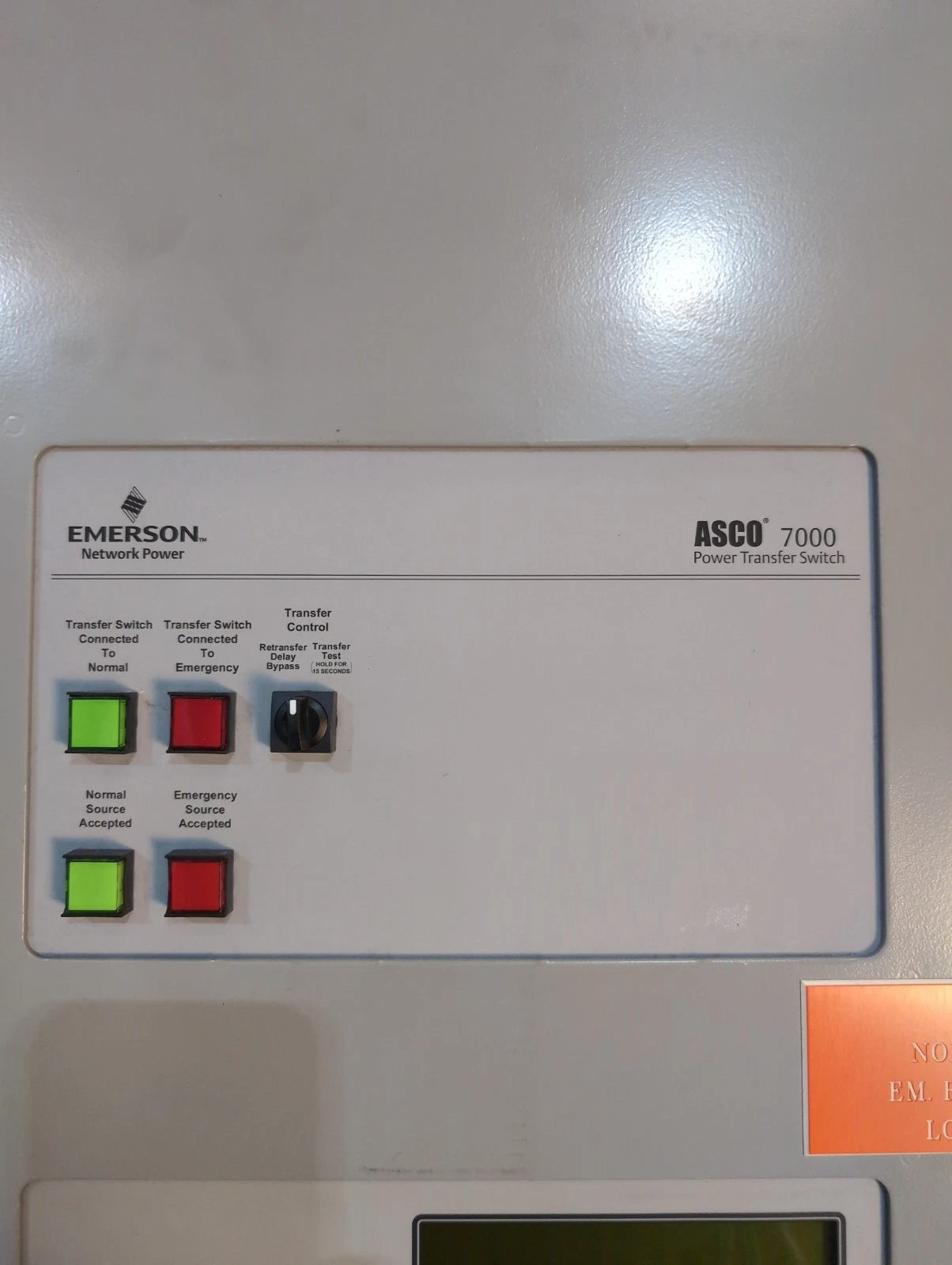 ASCO 7000 Series Automatic Transfer Switch 1600A 480V 3PH 3P G07ATSA31600N5XC Used