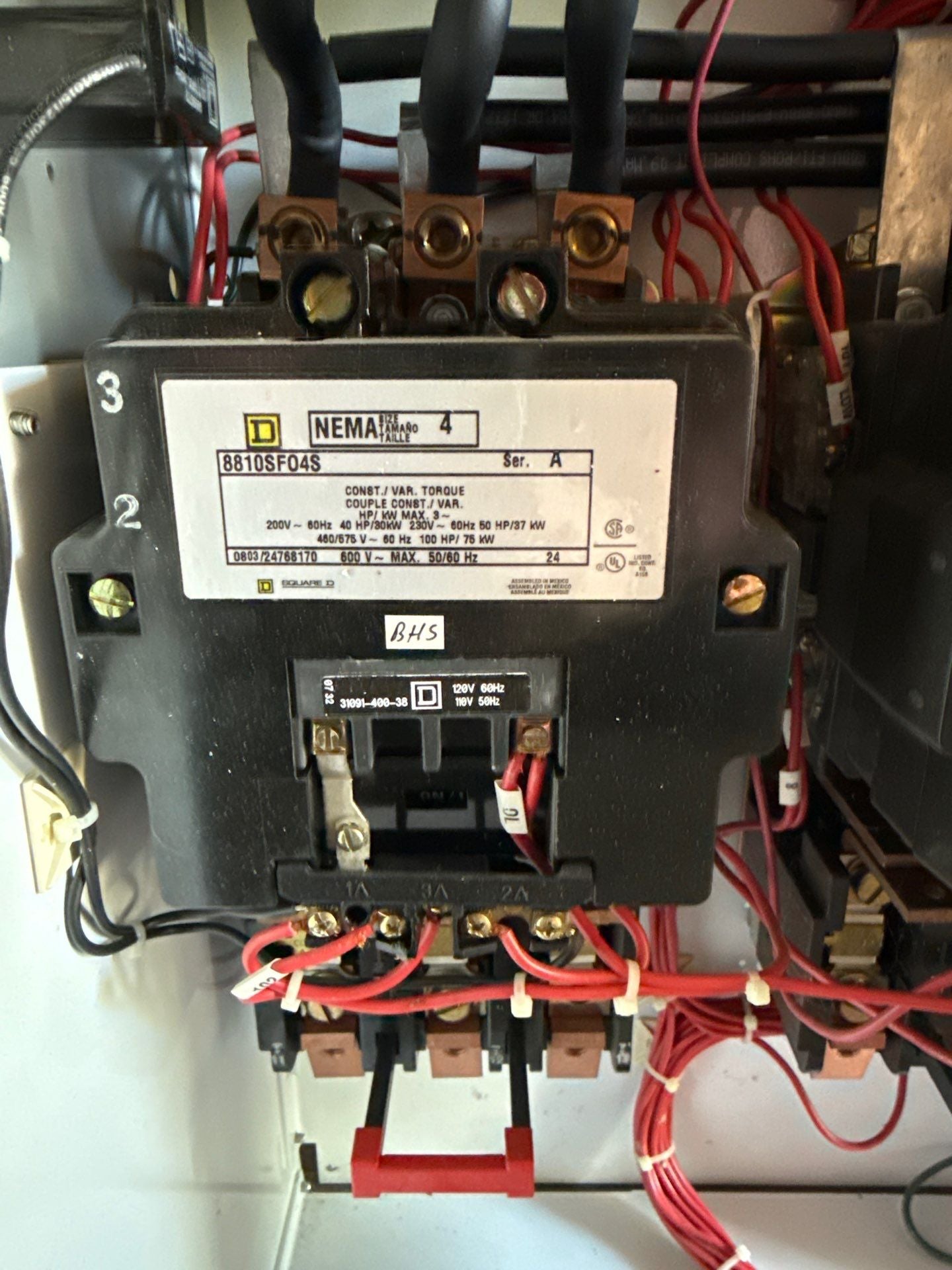 Square D Model 6 32" 250A MCC Combo Bucket Size 4 Reversing Starter Used