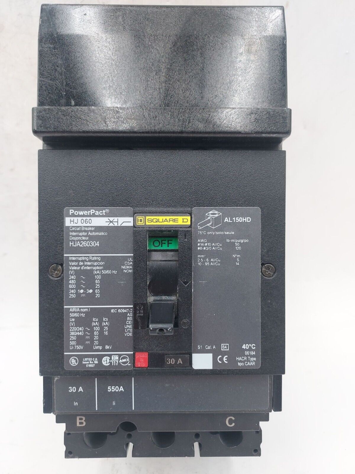 Square D HJA260304 Used