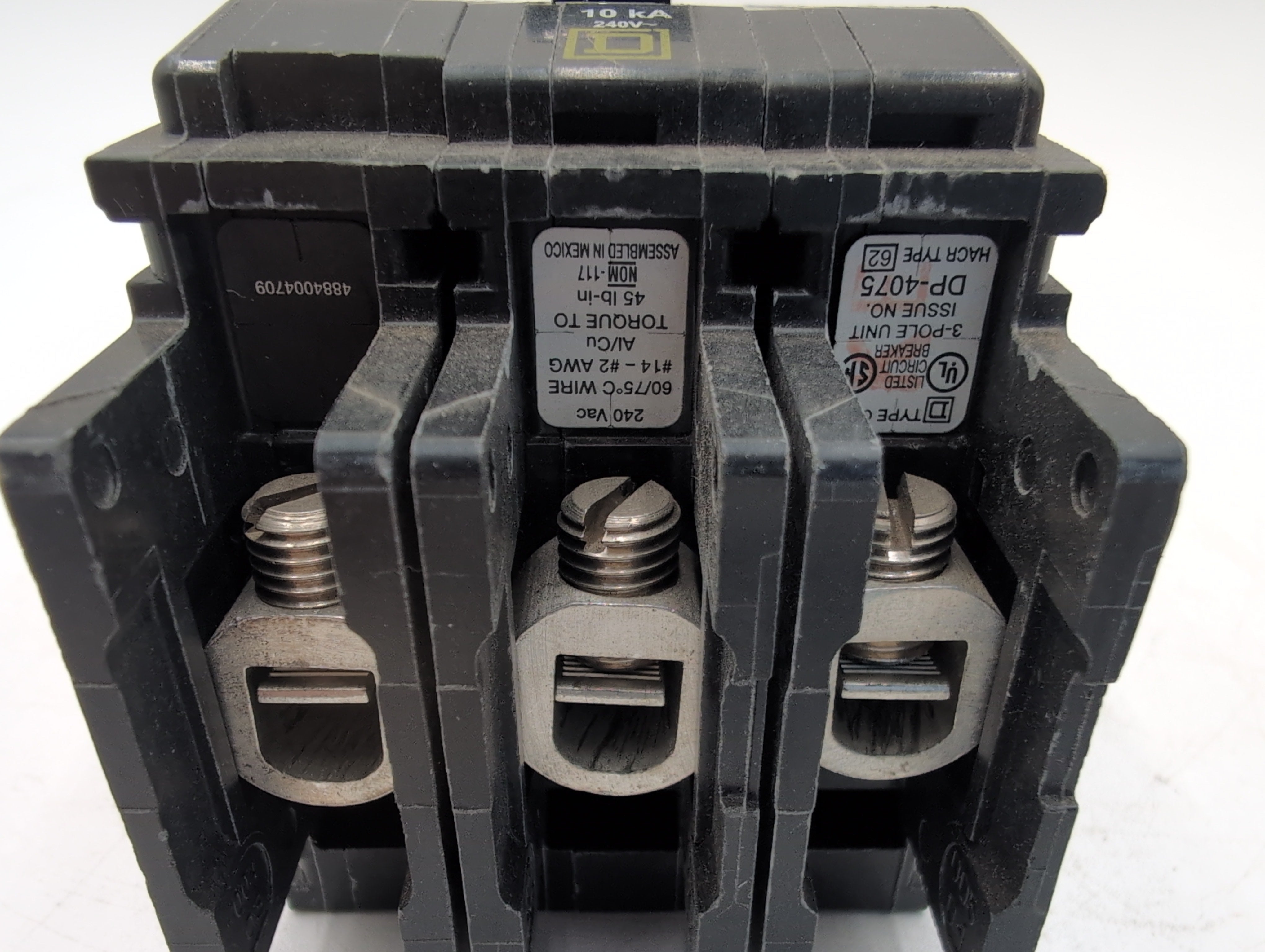 Square D QOU320 20 Amp 3 Pole Circuit Breaker 240V Unit Mount Type QOU NEW New
