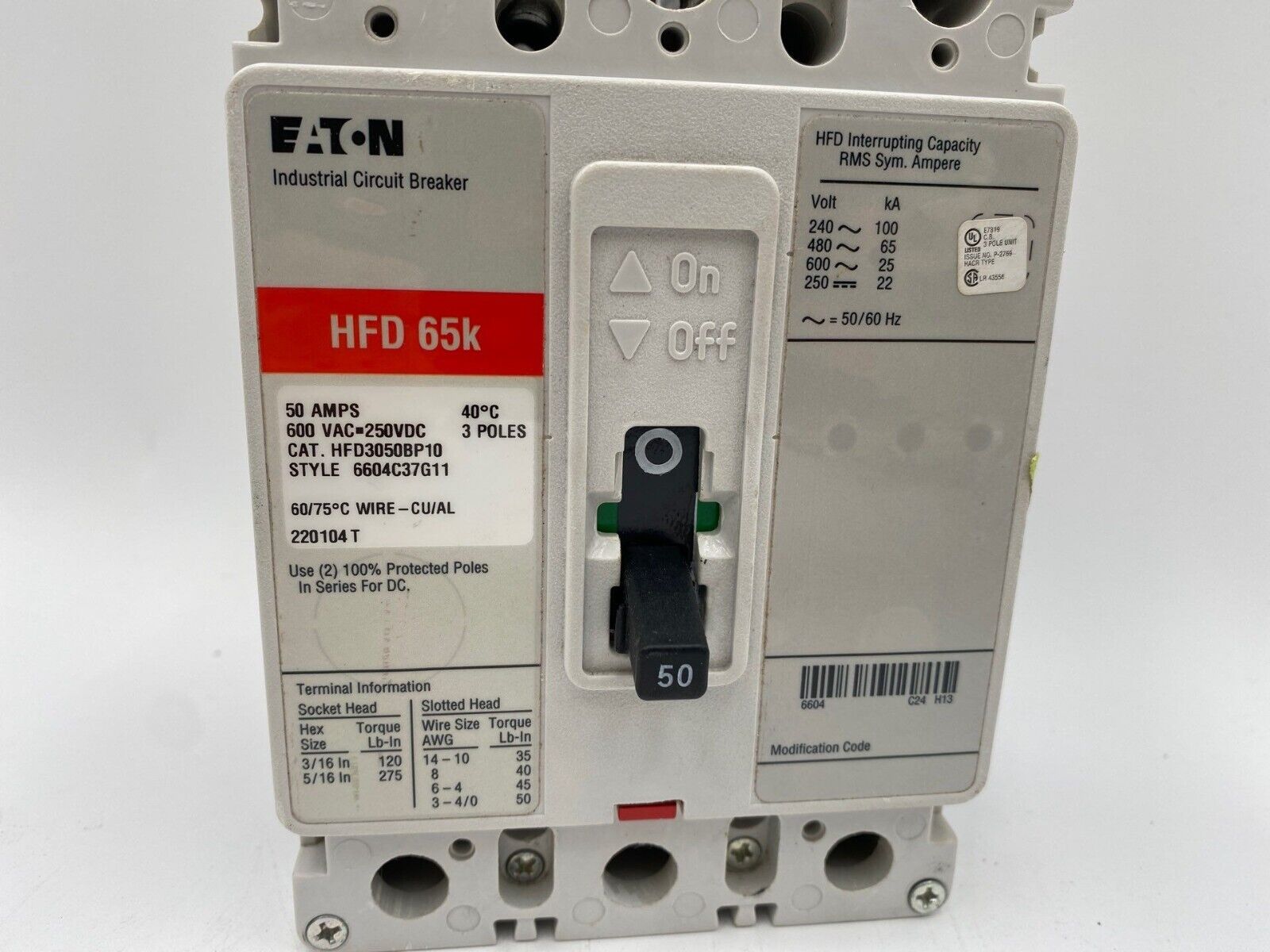 Eaton HFD3050BP10 Used