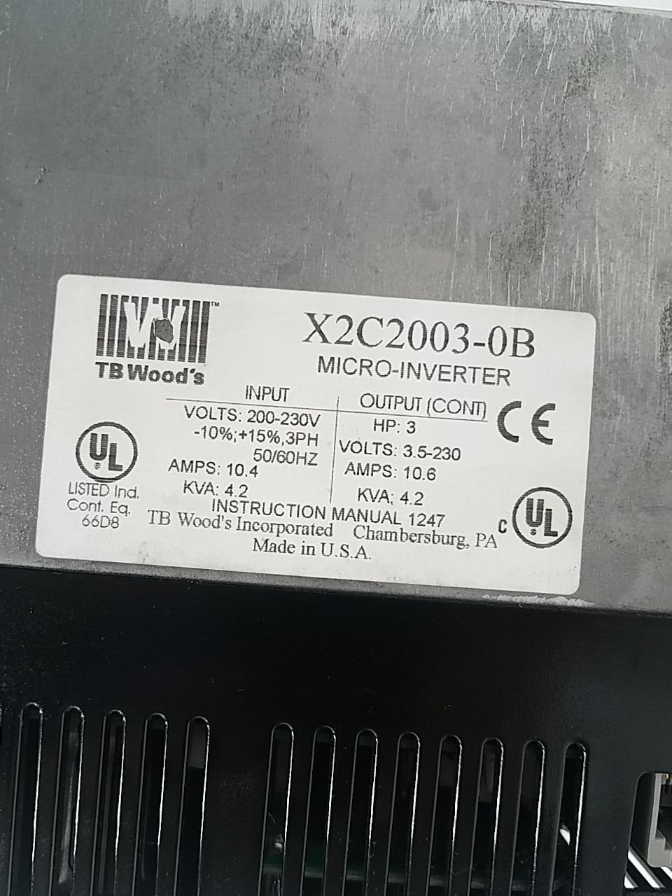 TB Wood's X2C2003-0B Used