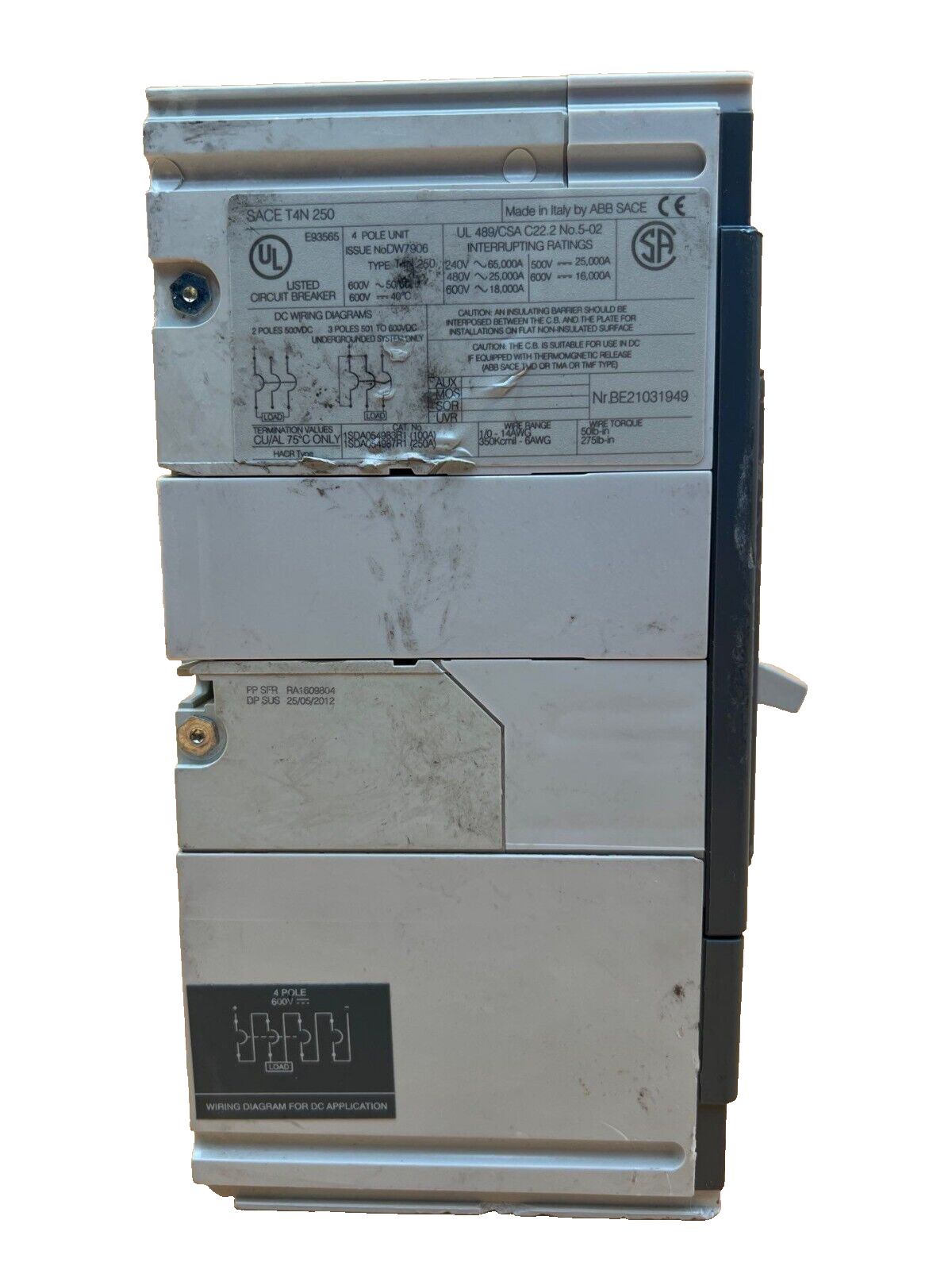 ABB T4N250 Used