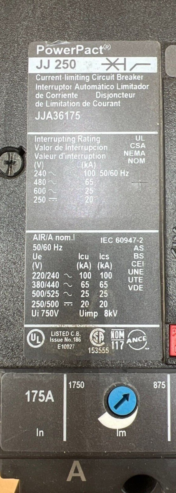 Square D JJA36175 Used