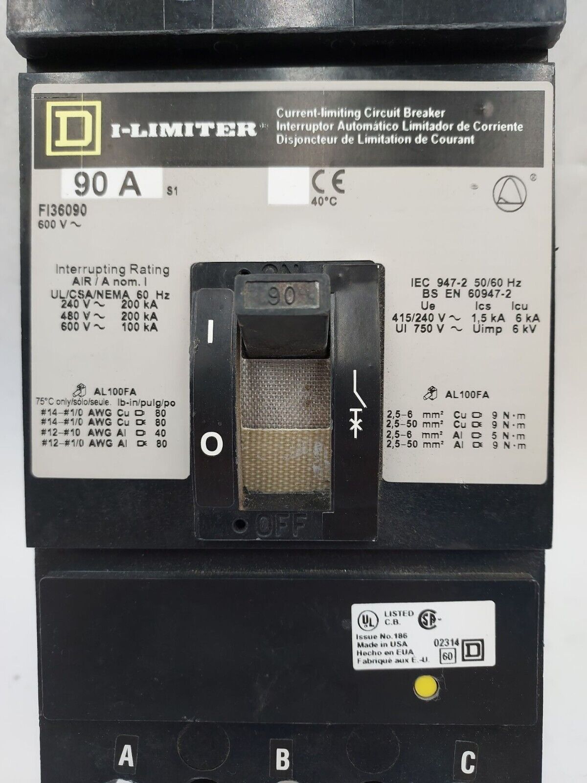 Square D FI36090 Used