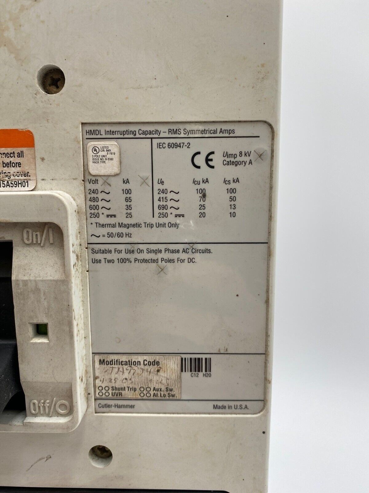 Eaton HMDL3800 Used