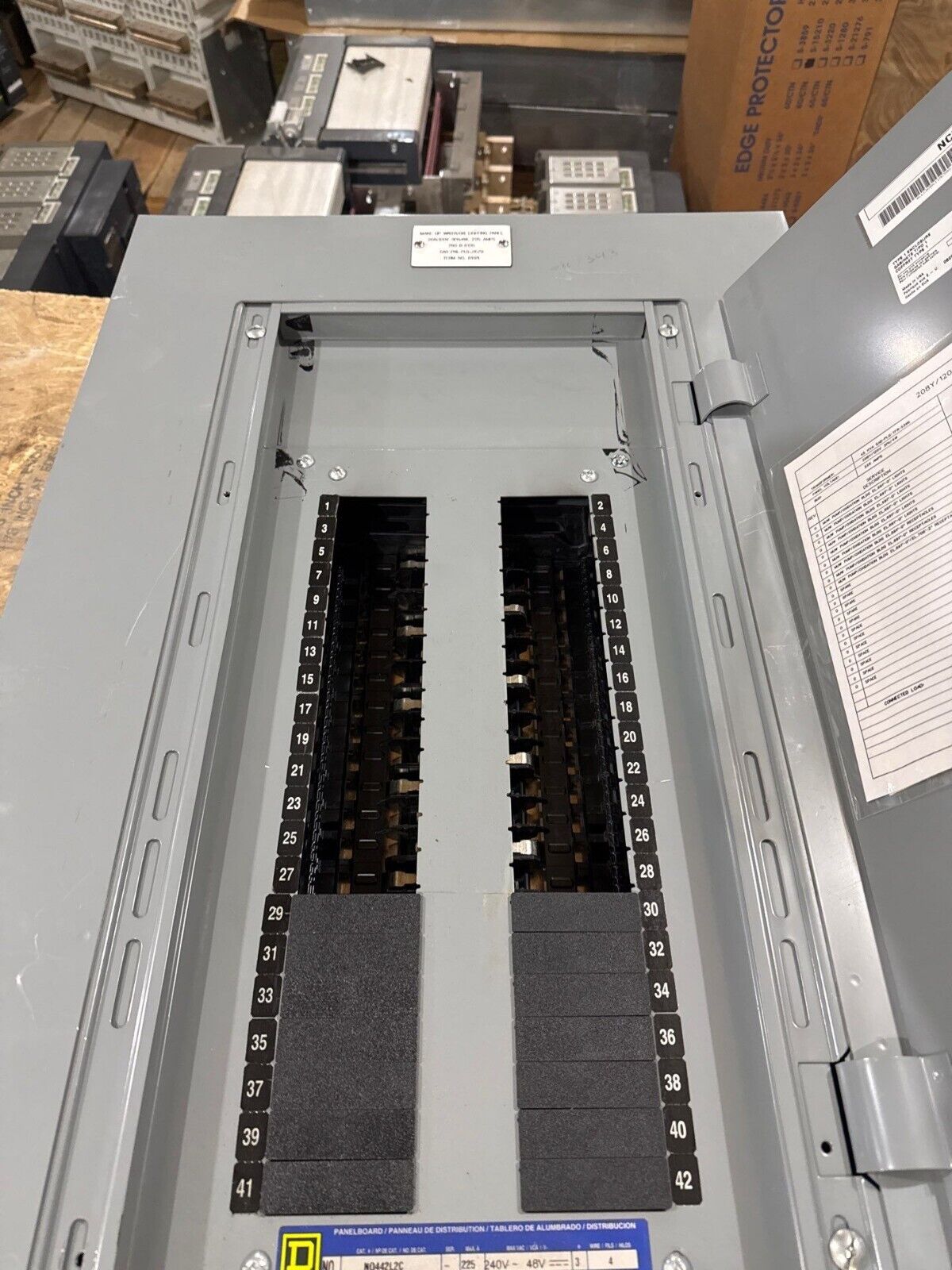 Square D NQ442L2C NQ Panelboard 225A 240V 3PH 4W 42 Cir Indoor Encl MCB QJL32150 P655 Used