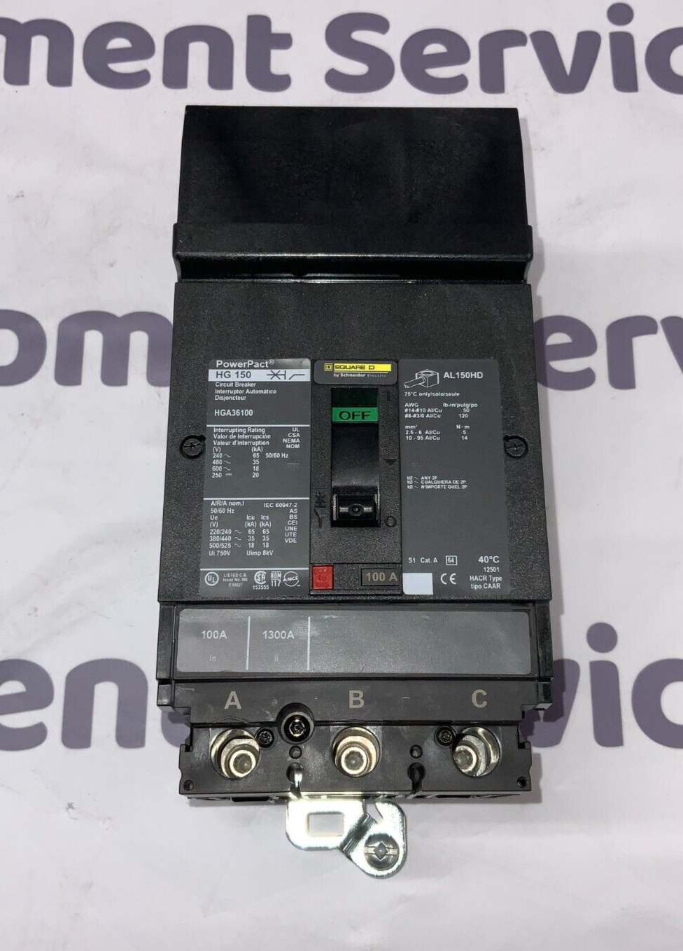 Square D HGA36100 Used