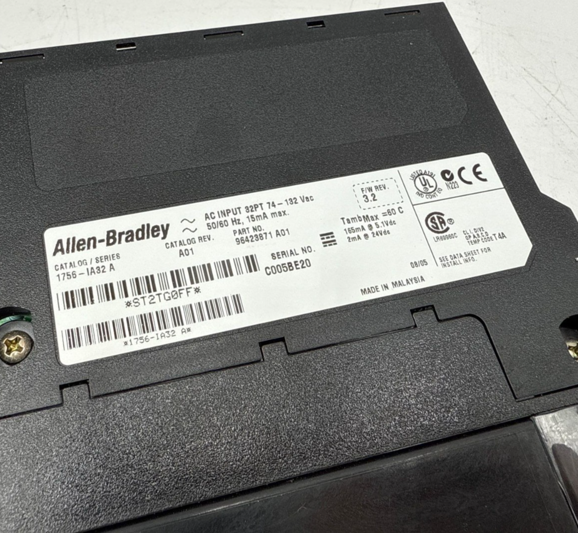 Allen Bradley 1756-IA32 ControlLogix 32‑Point AC Input Module Rev 3.2 96423871 Used
