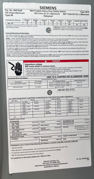 Siemens HNF363R New