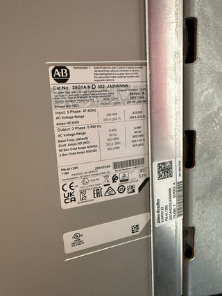 AB 2100 Intellicenter PowerFlex 755 250HP 20G1AND302JA0NNNNN 140G-M6X3 600A New