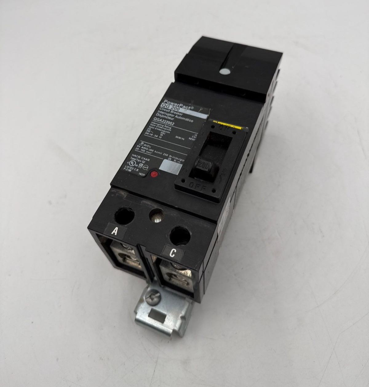 Square D QGA222002 I-Line Circuit Breaker 200A 2P 240V QGA 200 Amp 2 Pole QG 225 Used