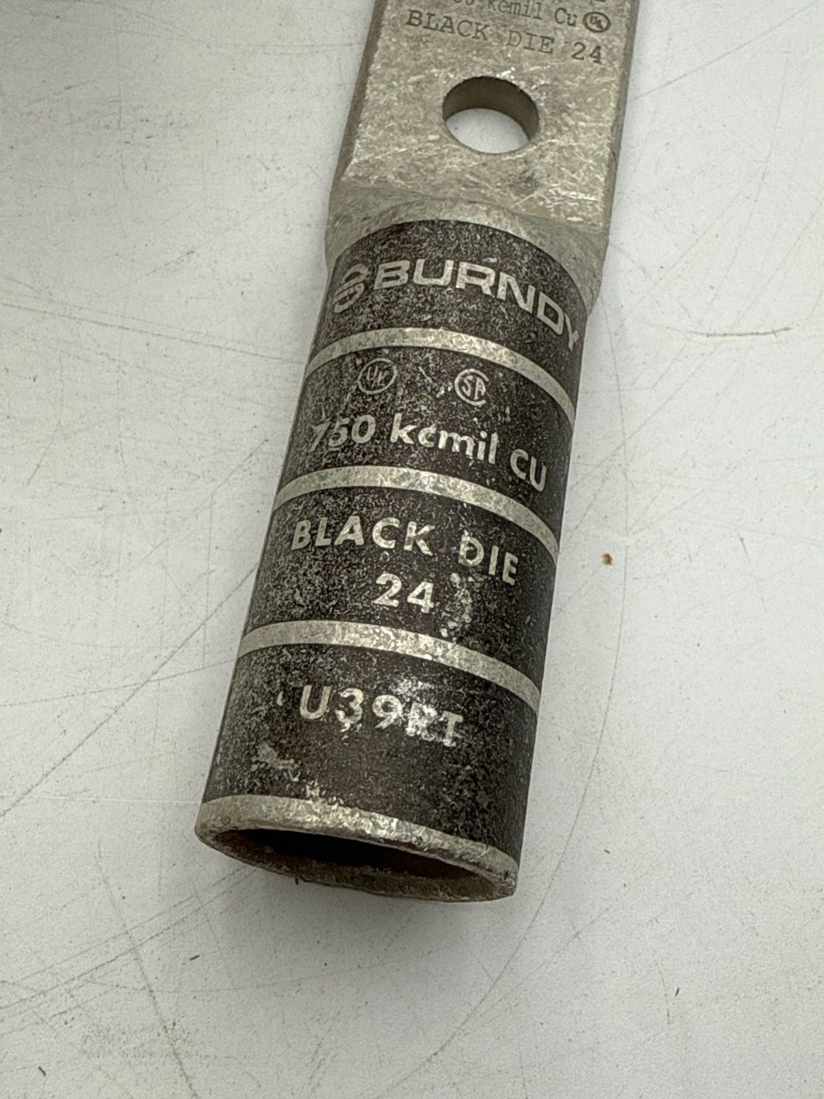 6PC Burndy YAZ392NNT Compression Lug 750MCM 1/2" Stud Long Barrel CU YAZ392N New