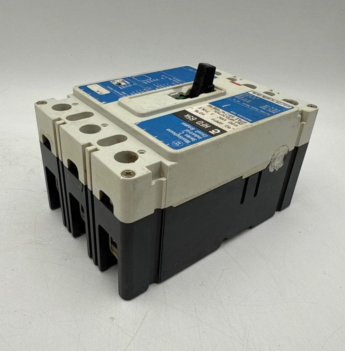 Westinghouse HFD3090L Circuit Breaker 90A 600V 3P HFD 65k 90 Amp 3 Pole Used
