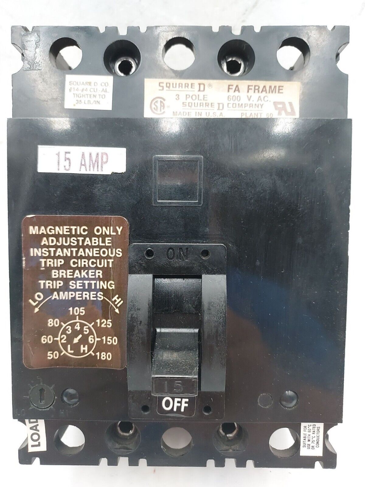 Square D FAL3601513M Used