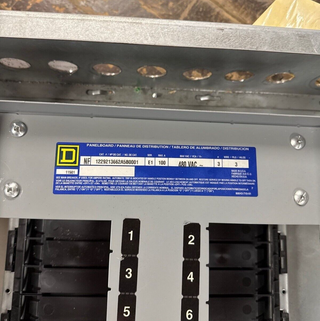 Square D NF Panelboard 100A 480V 3PH 3W Indoor Encl 42 Circuit MCB HDP36100 P431 Used