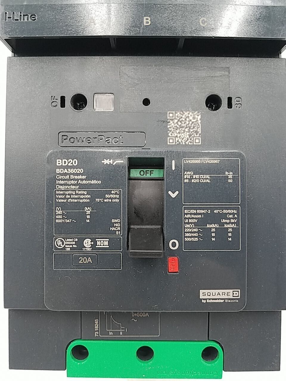 Square D BDA36020 Used