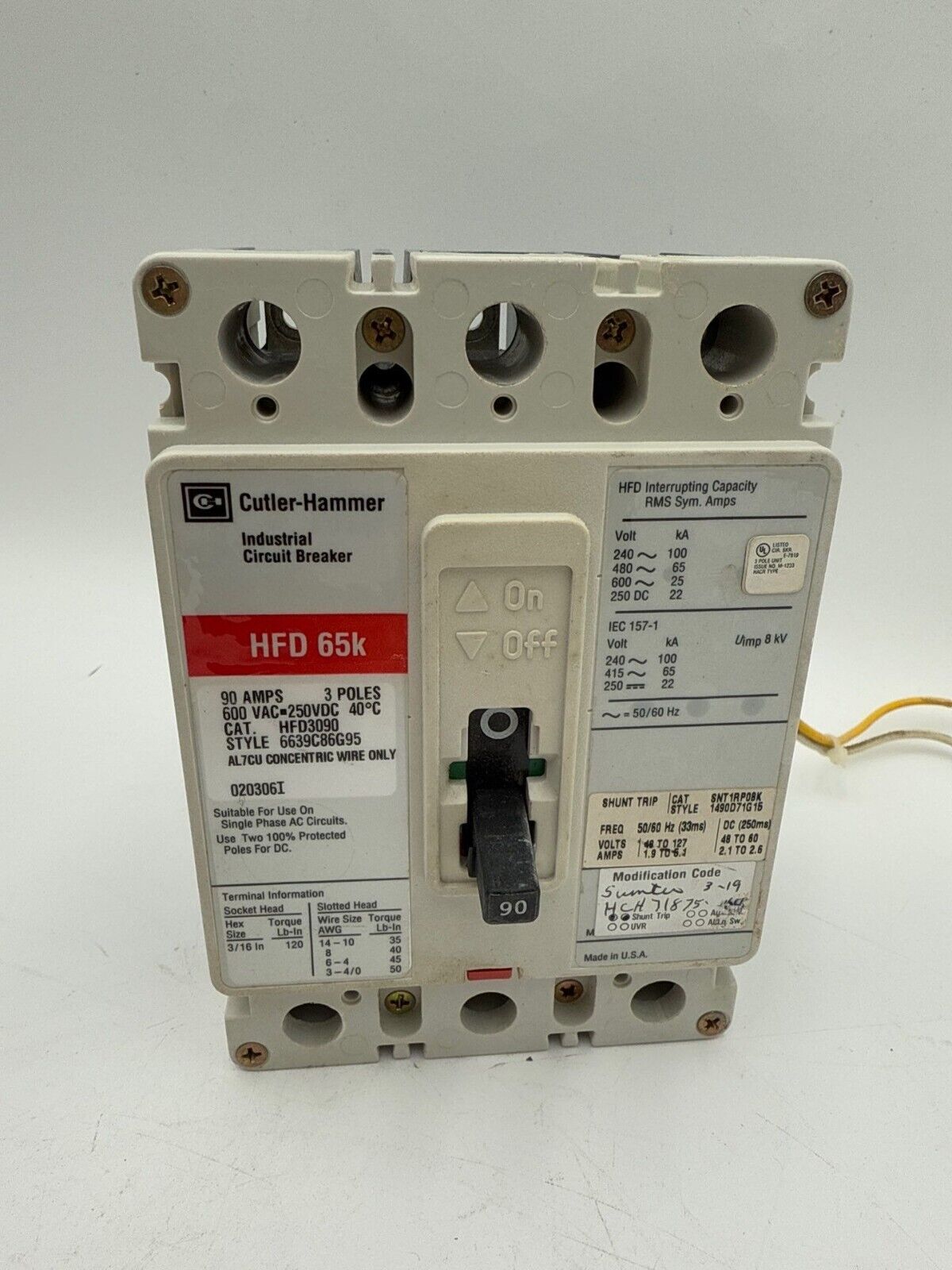 Square D HFD3090 Used