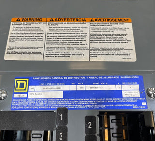 Square D NQ Panelboard 400A 208/120V 3PH 4W MLO 42 Circuit Indoor Encl SP101 Used