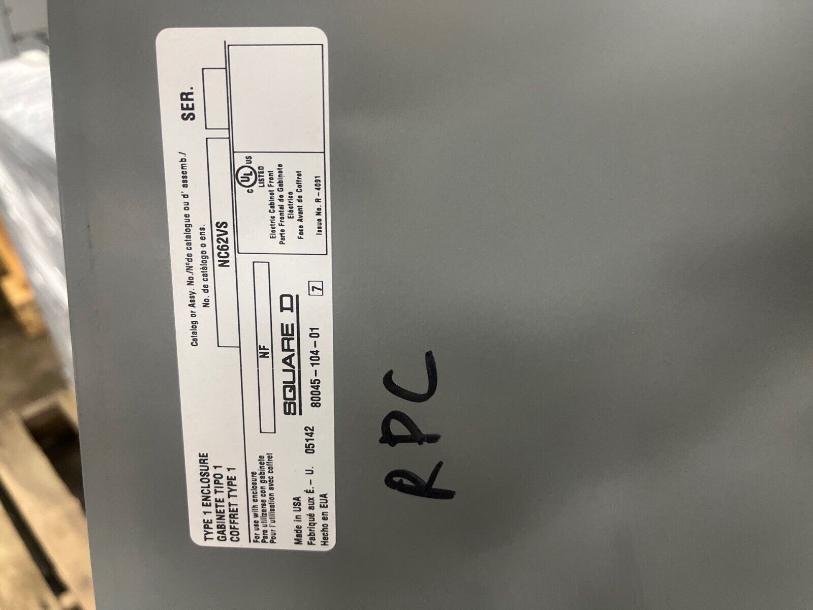 Square D NF Panelboard 600A 480/277V 3PH 4W 54 Circuit Main Lug MLO Indoor Encl P572 Used