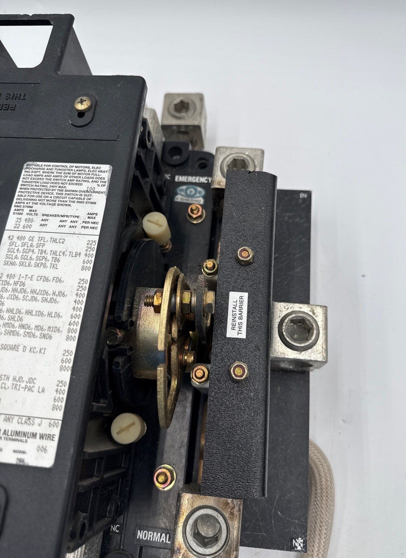 ASCO Series 940 Automatic Transfer Switch 260A 480/277V 60Hz E940326097XC Used