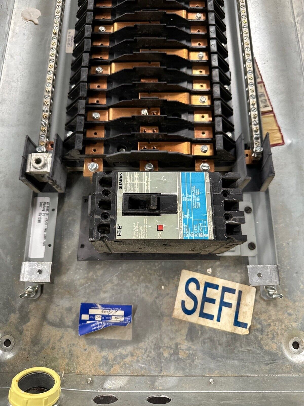 Siemens S1C42E4125CTS S1 Panelboard 250A 208Y/120V 3PH 4W MCB Indoor Encl 42 Cir P387 Used