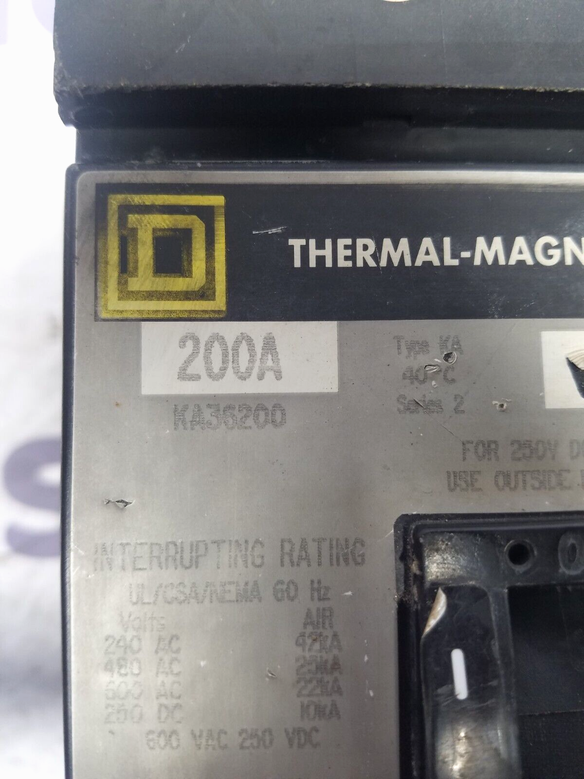 Square D KA36200 Used