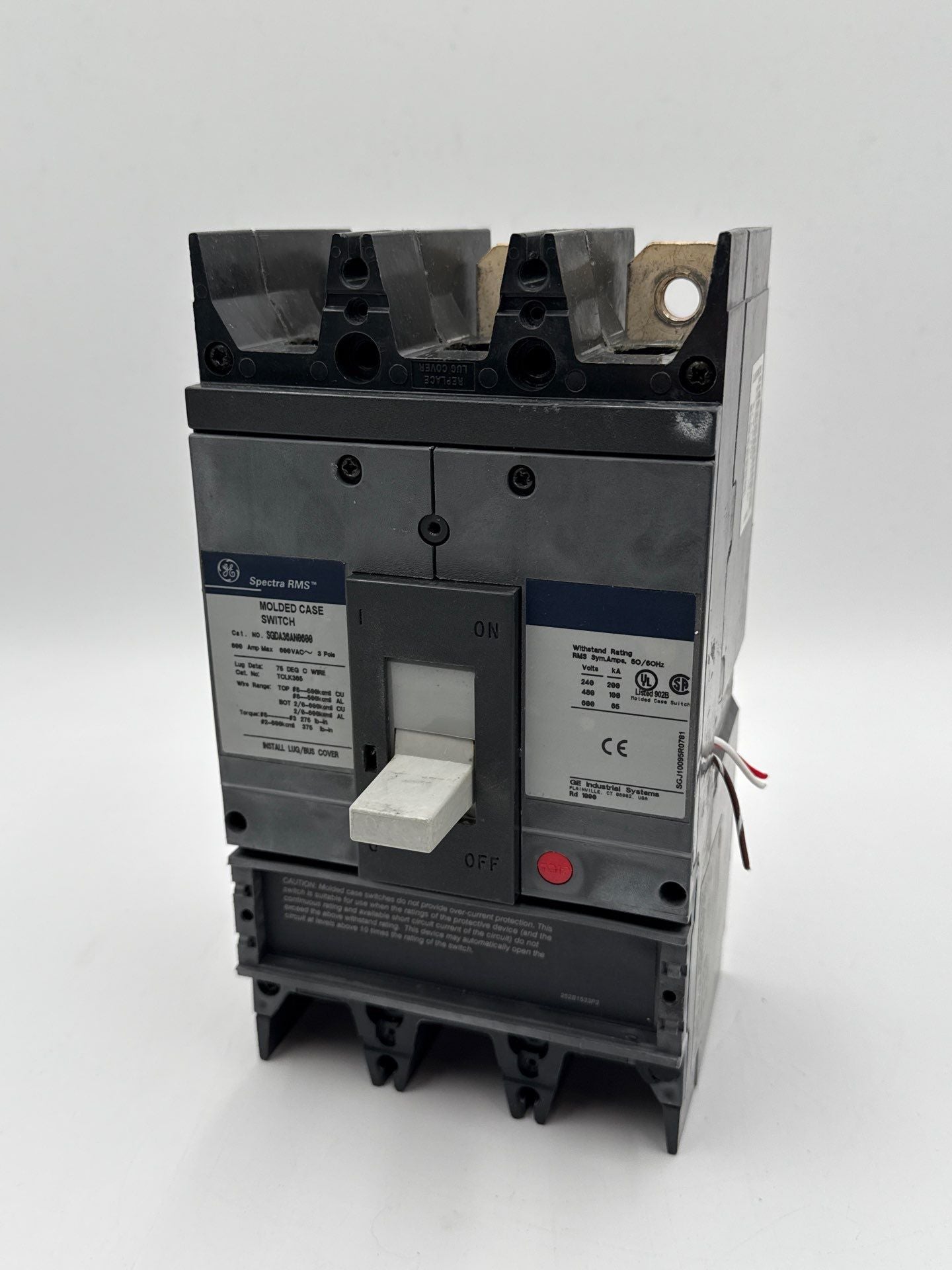 GE SGDA36AN0600 Circuit Breaker 600A 3P 600V SGDA 600 Amp 3 Pole Used