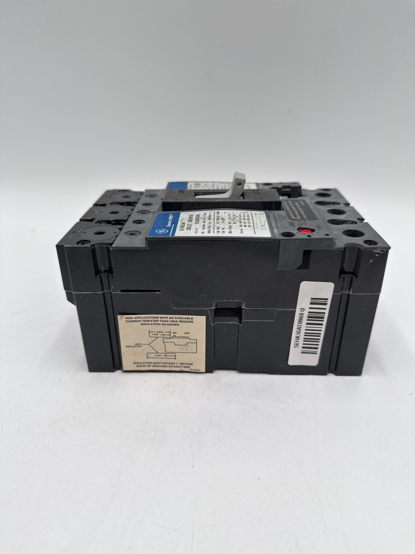 GE SEHA36AT0060 Circuit Breaker Frame 60A 3P 600V SEHA 60 Amp 3 Pole NO PLUG Used