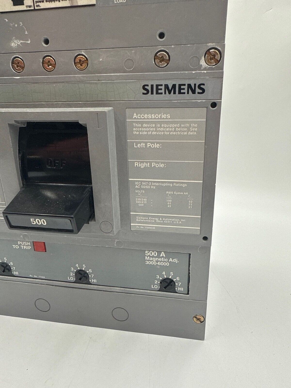 Siemens HLD63B500 Used