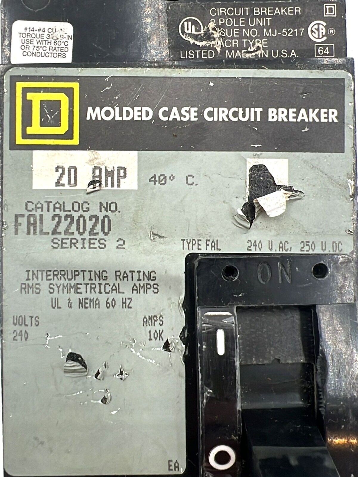 Square D FAL22020 Used