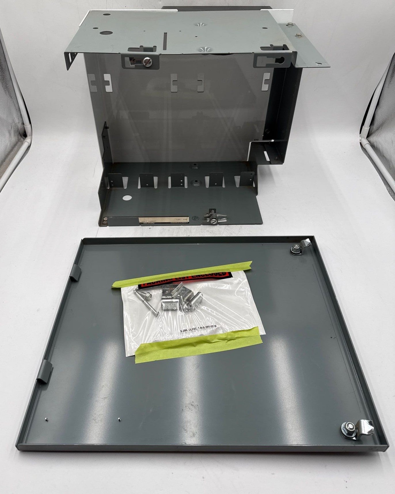 Allen Bradley 2100 12in MCC Bucket Blank Shelf Empty Unit Insert with Door Used