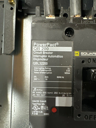 Square D NQOD442L225CU NQOD Panelboard 225A 240V 3PH 4W 42 CIR MCB Main QBL3200 P237 Used